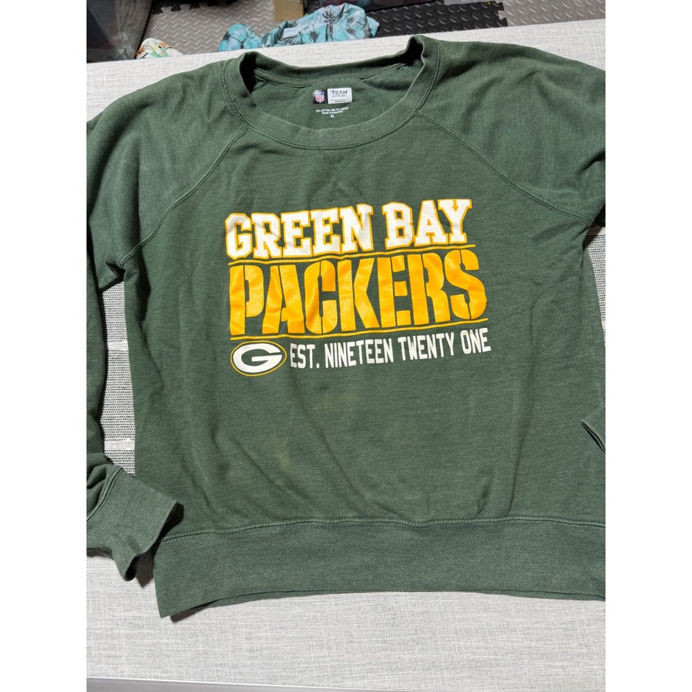 NFL Team Apparel Green Bay Packers Womens XL Green Graphic Sweatshirt Est 1921